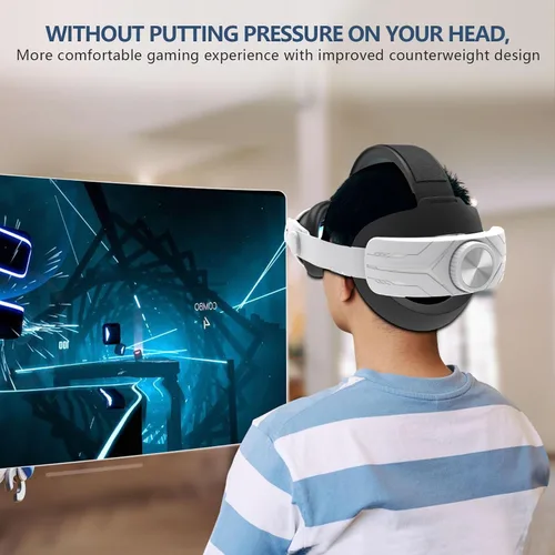 Vista 6 de Comfort Head Strap for Oculus Quest 3, MTomatoVR Lightweight Replacement Strap VR Accessaries, Reduce Face Pressure Comfortable Convenient Flip