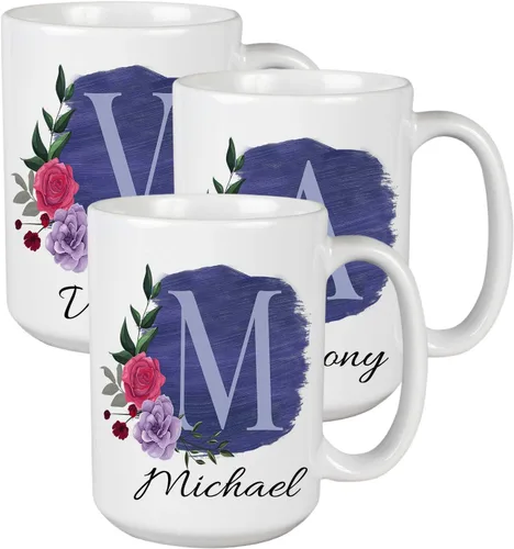 Vista 21 de Taza de café personalizada para tus amigos y familiares con inicial y nombre, regalo para todas las ocasiones, cumpleaños, Navidad, regalo de Acción