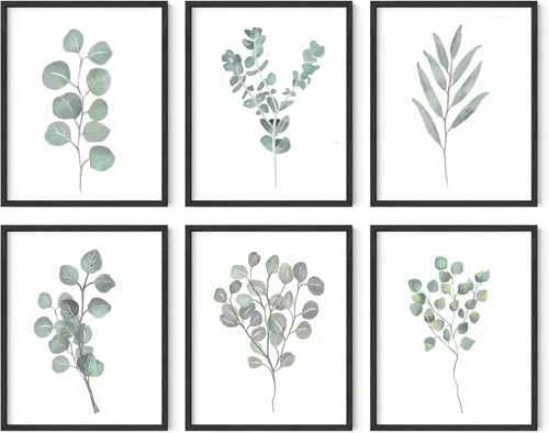 Vista 9 de HAUS AND HUES Pósteres florales y de plantas, juego de 6 impresiones botánicas, arte de pared de flores y plantas, decoración botánica