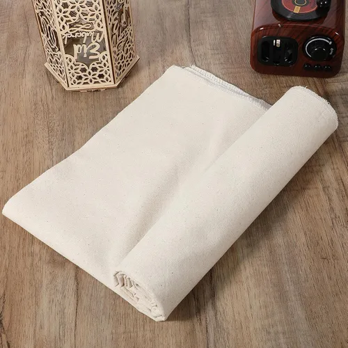 Vista 3 de Tela de muselina de algodón de 63 x 40 pulgadas, tela de lino de muselina sin blanquear, telas de muselina de algodón natural beige para coser ropa
