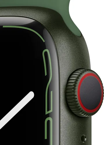 Vista 2 de Apple Reloj Serie 7 (GPS + celular, 1.77 pulgadas) - Caja de aluminio verde con correa deportiva Clover (renovado Premium)