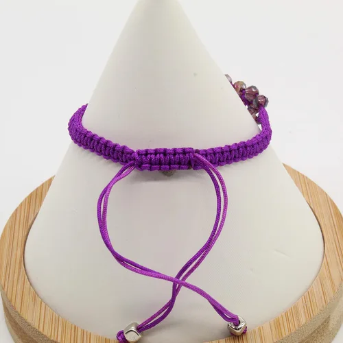 Vista 3 de San Benito Pulsera Multi Piedra Ajustable Protección Prosperidad Buena Suerte Pulsera Morada De San Benito Proteccion Prosperidad Buena Suerte