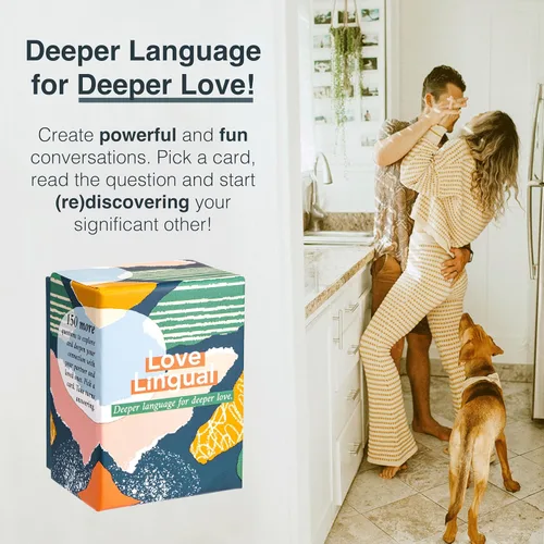 Vista 3 de FLUYTCO Juego de cartas Love Lingual Level 2 - 150 Preguntas para iniciar conversaciones para parejas - Noche de cita y iniciadores de conversación