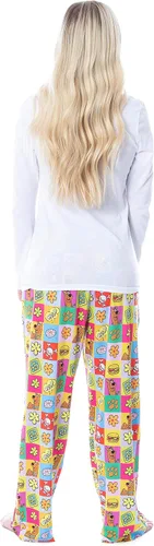 Vista 3 de Scooby-Doo Relp - Pantalones de pijama para mujer, diseño de huellas cuadradas