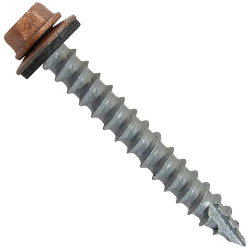 Vista 134 de TORNILLOS PARA TECHOS DE METAL #14: (250) Tornillos x 1" ABC GRIS Tornillo para techo de chapa metálica con cabeza hexagonal y arandela.