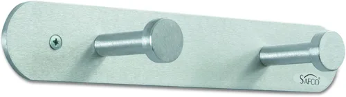 Vista 4 de Safco Perchero de pared con cabeza de clavo, dos ganchos, metal, aluminio satinado (4200)