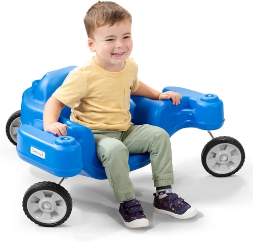 Vista 2 de Simplay3 Galaxy Glider - Juguete de montar para niños pequeños y niños de 1-1/2 a 5 años, juguete sensorial giratorio de 360 grados para niños, azul