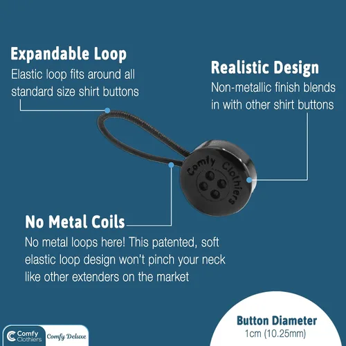 Vista 15 de Comfy Clothiers 3-Pack Collar Extenders for Men - Button Expanders for Shirts