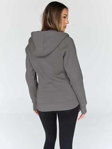 Vista 26 de Trendy Queen Sudaderas con capucha y cremallera para mujer, chaquetas de vellón, talla extragrande, moda de otoño e invierno