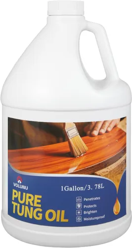 Vista 2 de 17OZ 100% Pure Tung Oil Acabado de madera para interiores y Revestimiento natural ecológico no tóxico, protección duradera impermeable para muebles