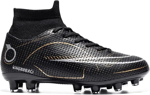 Vista 6 de Tacos de fútbol para niños y niñas, zapatos de entrenamiento de fútbol para exteriores e interiores, zapatos de césped atlético