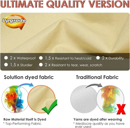 Vista 2 de Fundas impermeables para muebles de patio para mesa y sillas, juego de muebles de exterior, antidecoloración, resistente al desgarro/agua, 110