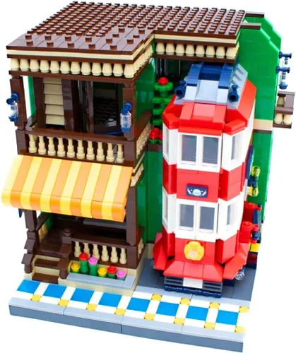 Vista 3 de General Jim's Modular City Creator Barbacoa Restaurante Arquitectura Bloques de Construcción Juego de Ladrillos Kit de Construcción - 1922pcs
