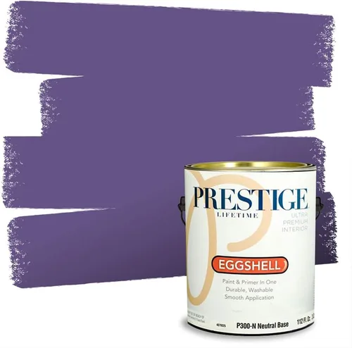 Vista 82 de PRESTIGE Pinturas de pintura interior e imprimación en uno, 1 galón, plano, combinación comparable de Sherwin Williams* Kimono Violet*