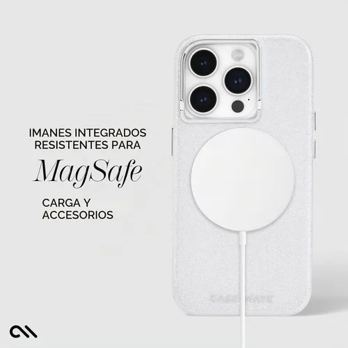 Vista 4 de Case-Mate Funda para iPhone 15 Pro – Brillante iridiscente [protección contra caídas de 12 pies] [Compatible con MagSafe] Funda magnética con bonito