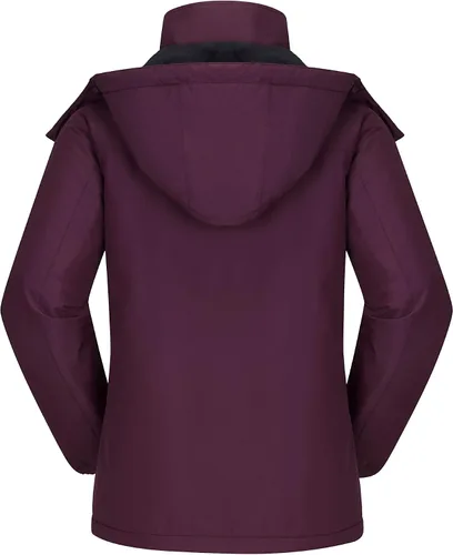 Vista 3 de Camel Crown Chaqueta de esquí para mujer, abrigo de nieve para invierno, vellón cálido, impermeable, chaqueta para snowboard