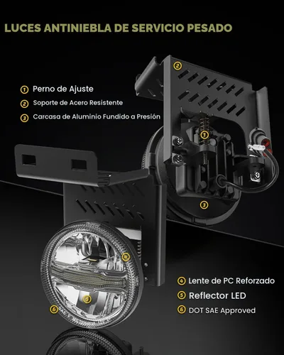 Vista 3 de Conjunto de luces antiniebla LED DRL para Dodge Ram 1500/2500/3500