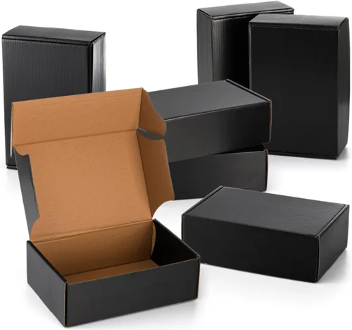 Vista 4 de Dicunoy Paquete de 30 cajas de cartón, cajas de envío pequeñas de 9 x 6 x 3 pulgadas, caja de cartón corrugado negro para enviar por correo, cajas
