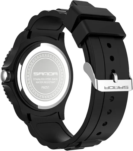 Vista 2 de Relojes para hombre, color verde, impermeable, con fecha, analógico, de cuarzo, con bisel de movilidad, bisel de movilidad, 50M, impermeable, a