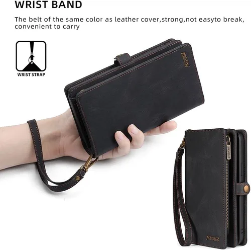 Vista 7 de Asuwish Funda de teléfono para Samsung Galaxy S20 Plus/S20+ 5G con cremallera, funda desmontable con protector de pantalla y tarjetero abatible