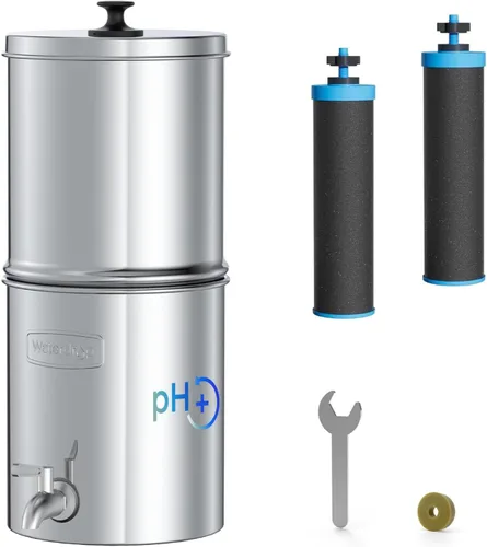 Vista 10 de Sistema de filtro de agua alcalina Waterdrop alimentado por gravedad, aumenta el pH, reduce el fluoruro y hasta un 99% del cloro, con 4 filtros