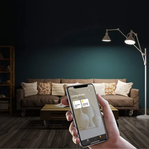 Vista 3 de Feit Electric OM60/SW/HK 60W equivalente a A19 Smart, funciona con Apple HomeKit y control de voz Siri, no requiere concentrador, 4.4 pulgadas