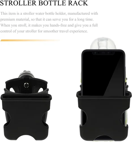 Vista 8 de UPKOCH Stroller Water Bottle Holder Pushchair Cup Organizer with Clamp for Bottles Cups and
