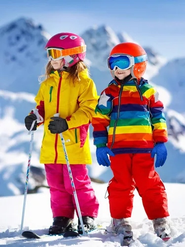 Vista 5 de 2 pares de guantes impermeables para niños, guantes de nieve cálidos para invierno, guantes de esquí para niños y niñas, resistentes al viento