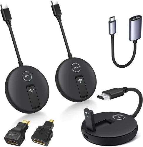 Vista 8 de Kit de transmisor y receptor HDMI inalámbrico. Soporte de extensor inalámbrico HDMI 2.4/5GHz Frequencies for Streaming of Video and Audio from