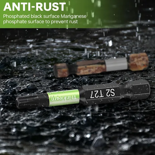 Vista 5 de Impact Torx - Juego de 20 puntas de destornillador magnético a prueba de manipulaciones de 1 y 2 pulgadas, puntas mecanizadas CNC T4-T40, puntas