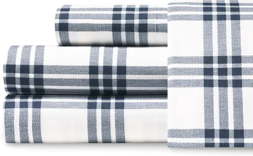 Vista 26 de Eddie Bauer - Juego de sábanas individuales, sábanas de percal de algodón, frescas y frescas, ideales para dormitorio
