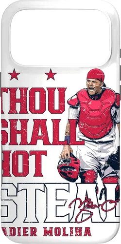 Vista 22 de Thou Shall Not Steal Yadier Molina St Louis MLBPA - Carcasa para iPhone 17