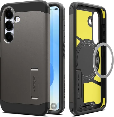 Vista 24 de Spigen Funda para Galaxy S25, Tough Armor MagFit [Kickstand] [Compatible con MagSafe] [Protección de grado militar] - Abyss Green Abyss Verde