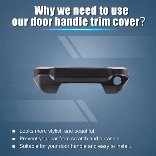 Vista 8 de HAPPYHORSE Funda para manija de puerta trasera de automóvil compatible con Toyota @Tundra 2022-2024 para puerta trasera de automóvil, cubierta