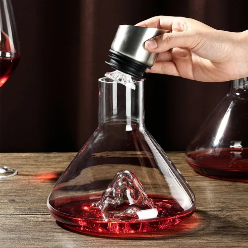 Vista 3 de Wine Decanter, Crystal Clear Wine Decanter with Aerator, Red Wine Carafe with Built-in-Dispenser
