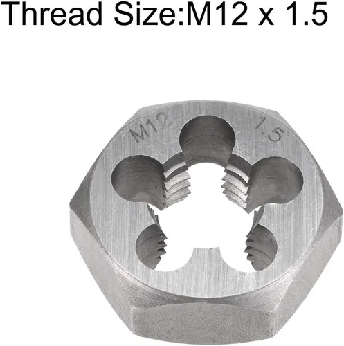 Vista 3 de uxcell El reenhebrado del hexágono muere el tubo cónico métrico del hexágono de la echada de la echada de M12 x 1,5 de la echada Grado