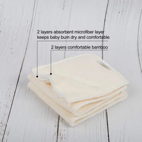 Vista 3 de Alvababy - 12 unidades de insertos para pañales de tela - Insertos súper suaves de 4 capas para pañales y fundas