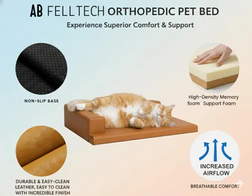 Vista 2 de Cama ortopédica para perros de tamaño pequeño a mediano, sofá lavable en forma de L para mascotas con funda extraíble, sofá de espuma viscoelástica