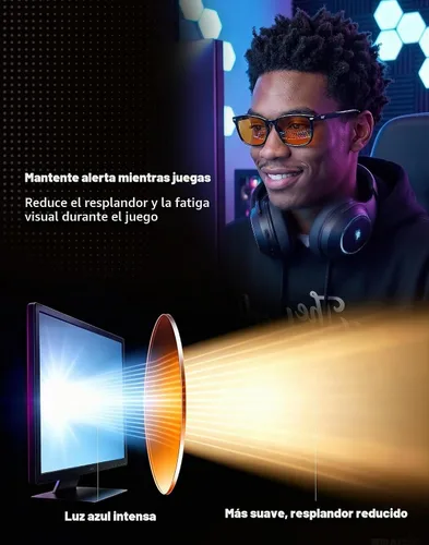 Vista 6 de TIJN Round Blue Light Blocking Glasses Men Women for Computer Gaming Daily 33. (Lente ámbar) transparente