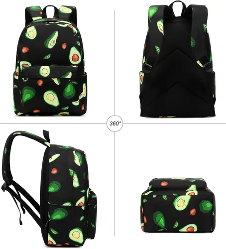 Vista 6 de Mochila infantil para niñas, adolescentes, bolsas escolares con bolsa de almuerzo, estuche para lápices