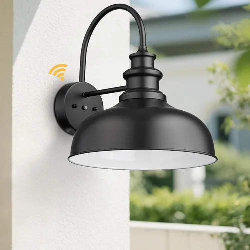 Vista 7 de Bestshared Luces de granero de cuello de cisne del atardecer al amanecer, de 14 pulgadas, aplique de pared al aire libre, accesorio de iluminación