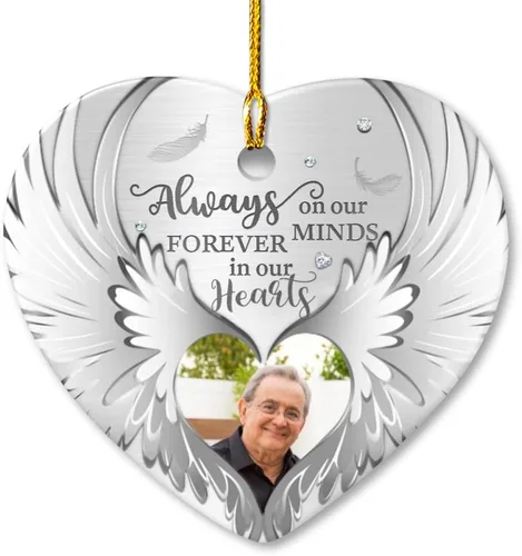 Vista 15 de Adorno conmemorativo personalizado de foto personalizado Cardinal de acrílico para regalo conmemorativo de condolencia de ser querido, recuerdo