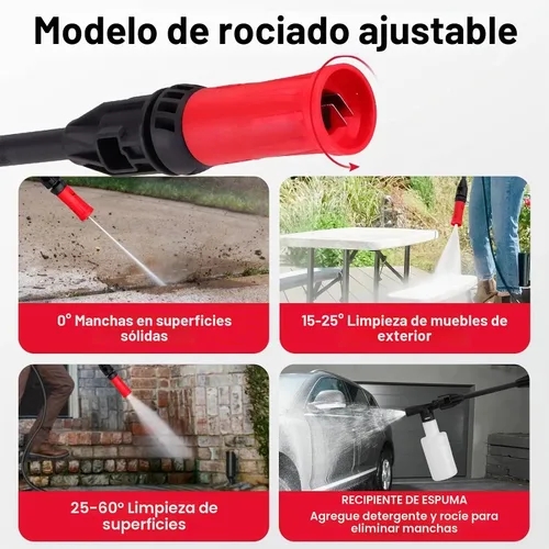 Vista 4 de Lavadora a Presión Eléctrica PowerSmart, Máxima de 4800 PSI, 3.0 GPM, Ruedas de 5 Pulgadas, Longitud Máxima del Cable/Manguera de 18M, Lavadora