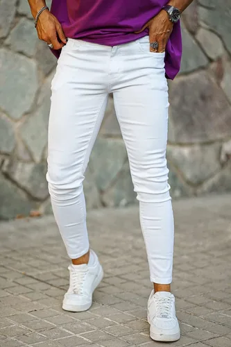 Vista 3 de GINGTTO - Jeans rasgados, elásticos y ajustados para hombre
