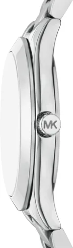 Vista 3 de Michael Kors Set de regalo de reloj de pulsera de acero inoxidable de tres manecillas Slim Runway para mujer (Modelo: MK7563SET)