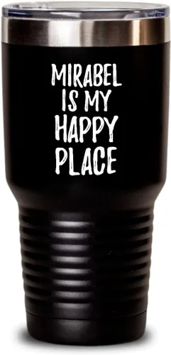 Vista 8 de Mirabel Is My Happy Place - Vaso aislado con tapa, color negro, 20 onzas