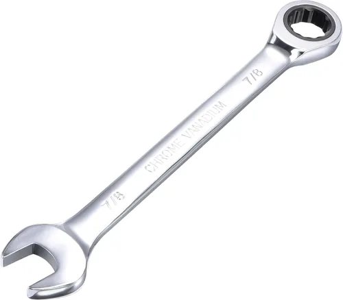 Vista 15 de uxcell Llave combinada de carraca de 1 pulgada SAE de 72 dientes y 12 puntos, llave de caja abierta de trinquete, herramientas Cr-V