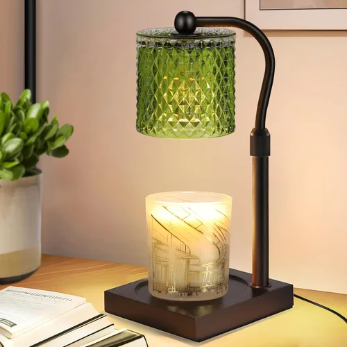Vista 8 de Paquete de 2 Lámparas Calentadoras de Velas con Temporizador Regulador de Intensidad Altura Ajustable, Regalos de Decoración de Nuevo Hogar