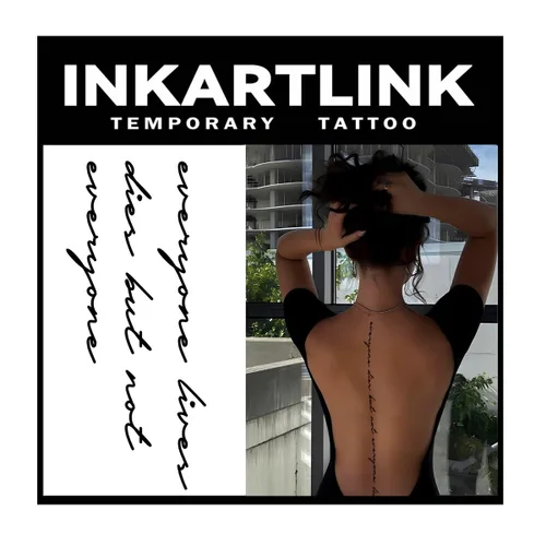 Vista 12 de INKARTLINK Tattoo Tech, 2 hojas de tatuaje semipermanente mediano, tatuajes temporales de diseño artístico para adultos, dura 1-2 semanas