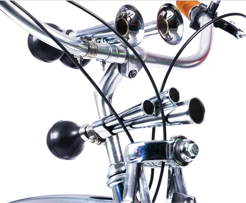 Vista 3 de SENQI Campanas de bicicleta retro clásicas, cuerno de bicicleta, cuerno de árbol, bocina de tubo de presión de mano para adultos, decoraciones